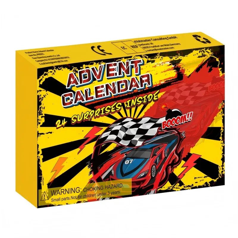 Advent Calendar Race Cars with 24 Mini Vehicles and Track