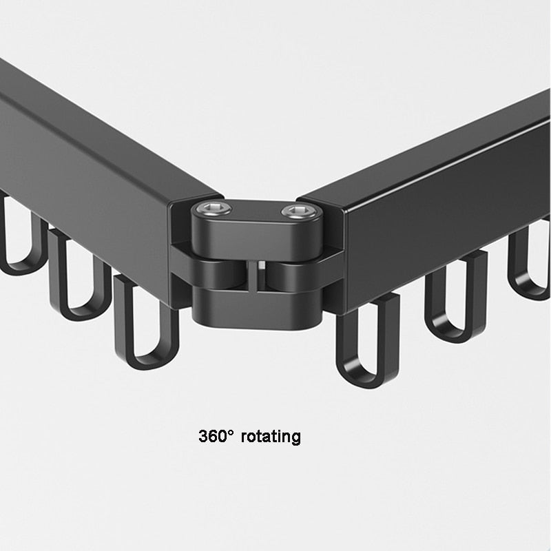 Retractable Wall Mounted Drying Rack Folding Indoor Clothes Hanger in Black or White