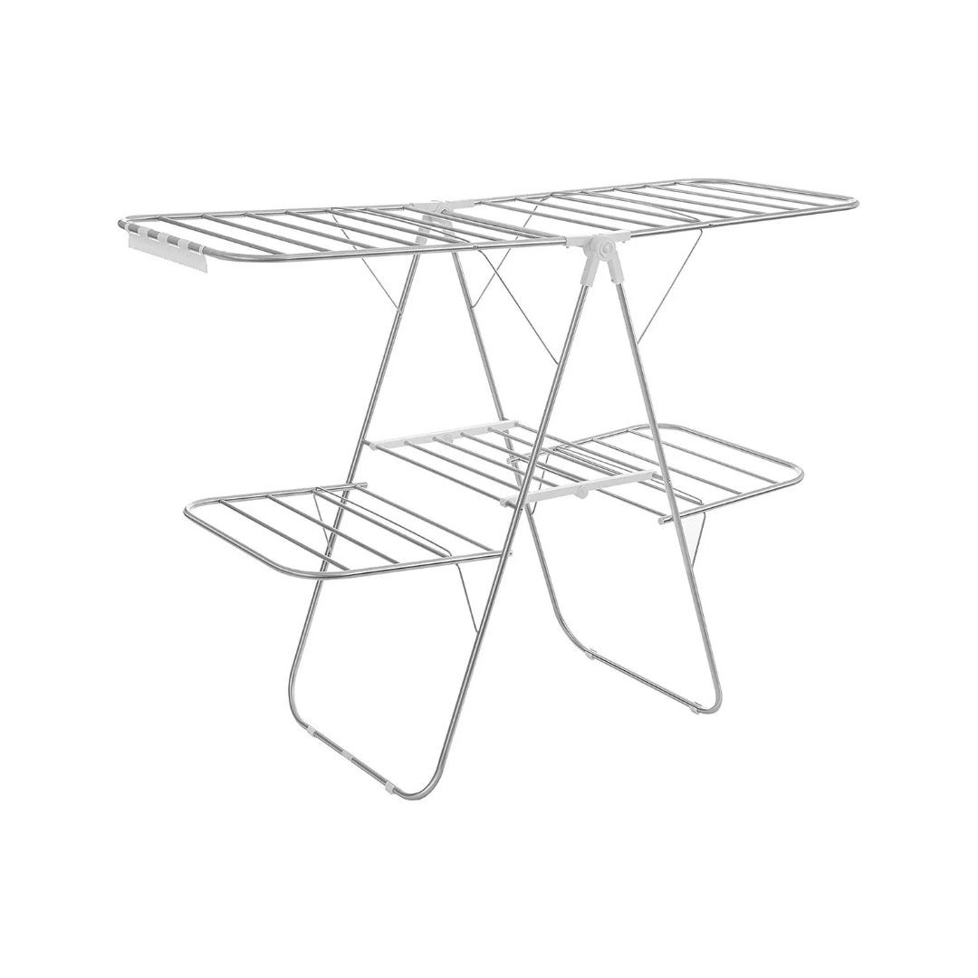 Foldable Clothes Drying Rack 2 Level Airer with 33 Rails and 27 Sock Clips