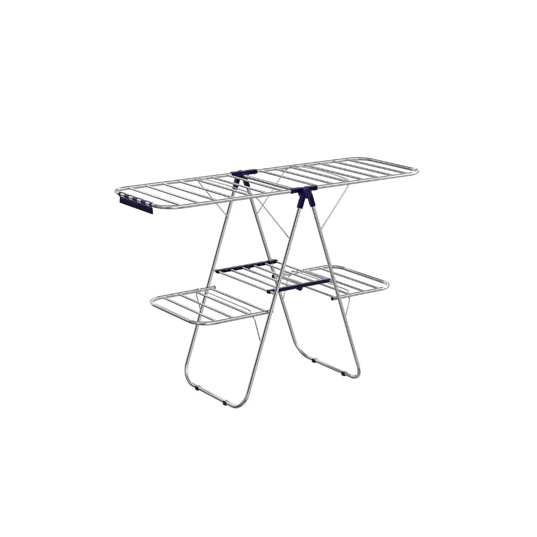 Foldable Clothes Drying Rack 2 Level Airer with 33 Rails and 27 Sock Clips
