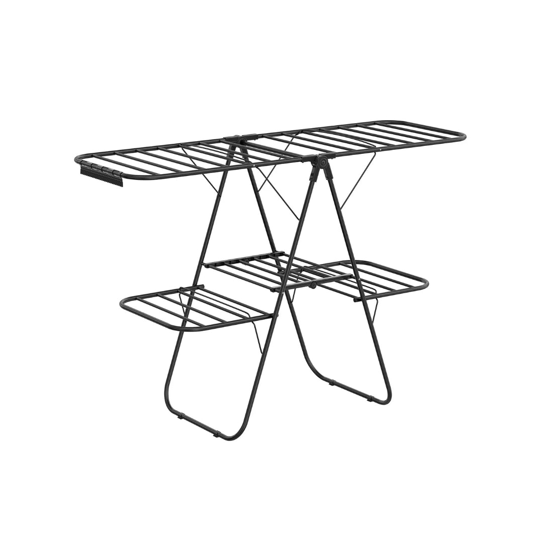Foldable Clothes Drying Rack 2 Level Airer with 33 Rails and 27 Sock Clips