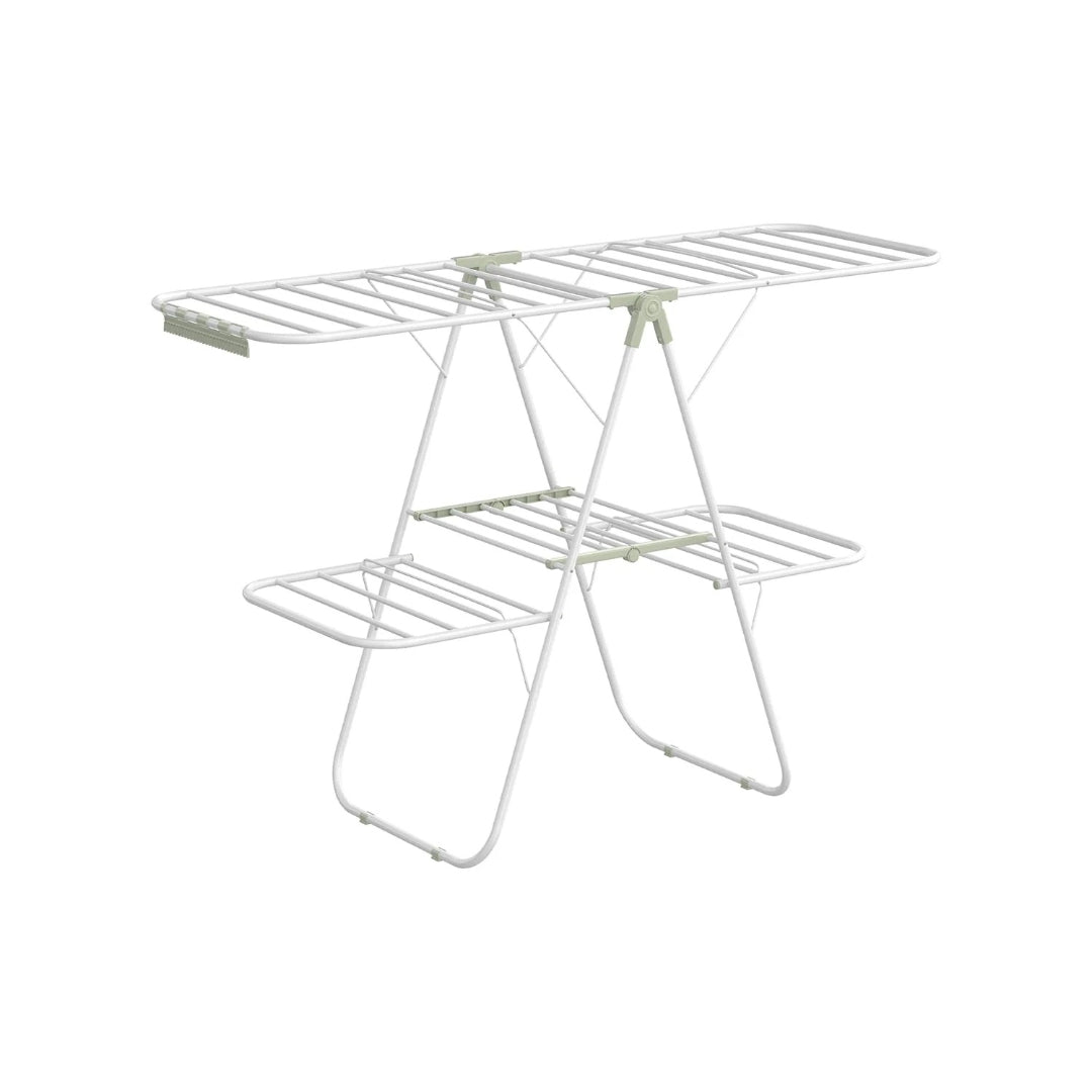 Foldable Clothes Drying Rack 2 Level Airer with 33 Rails and 27 Sock Clips