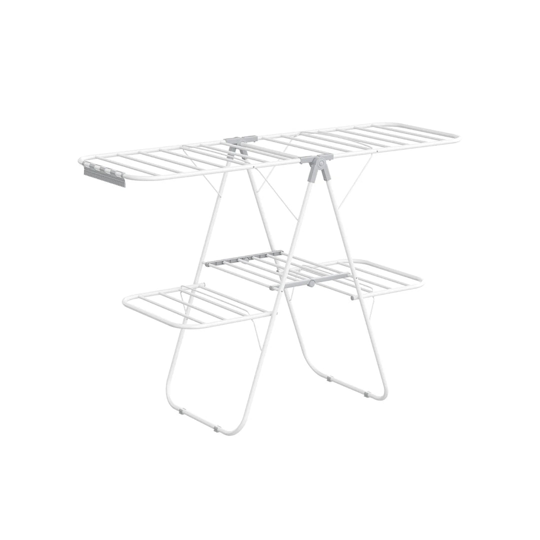 Foldable Clothes Drying Rack 2 Level Airer with 33 Rails and 27 Sock Clips
