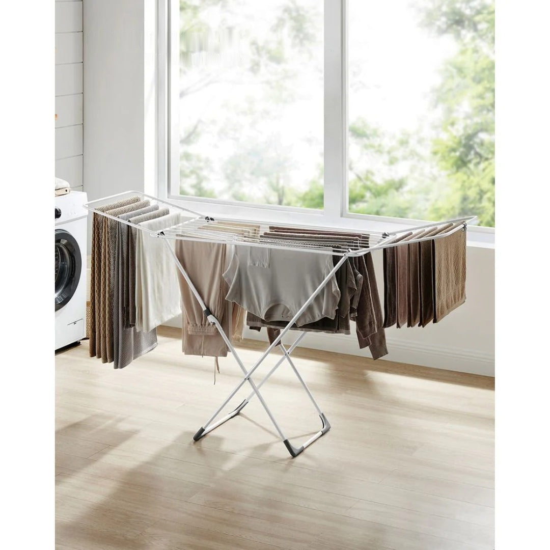 Foldable Clothes Airer Gullwing Drying Rack 182cm Wide with 17 Coated Rods