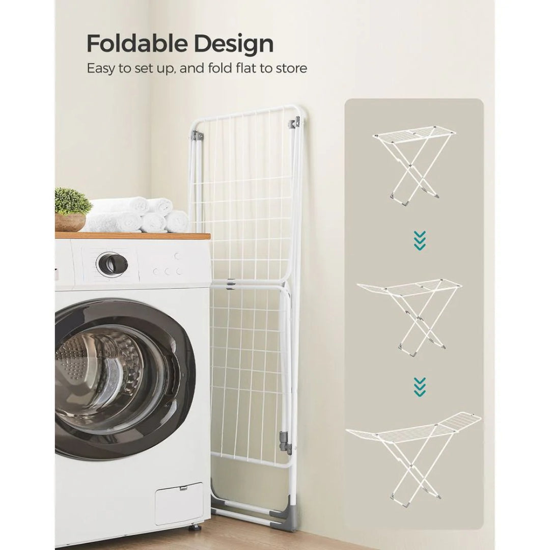 Foldable Clothes Airer Gullwing Drying Rack 182cm Wide with 17 Coated Rods