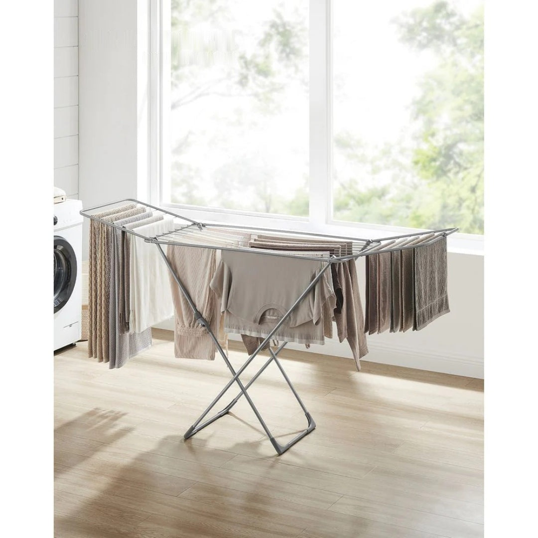Foldable Clothes Airer Gullwing Drying Rack 182cm Wide with 17 Coated Rods