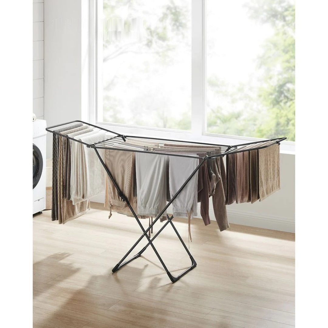 Foldable Clothes Airer Gullwing Drying Rack 182cm Wide with 17 Coated Rods