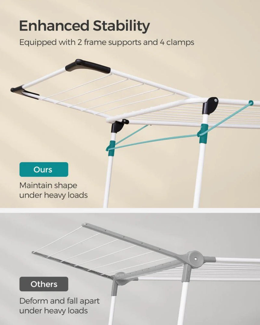 Laundry Clothes Airer Foldable Winged Airer with 18m of Hanging Space in Steel