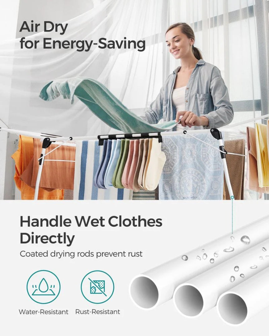 Laundry Clothes Airer Foldable Winged Airer with 18m of Hanging Space in Steel