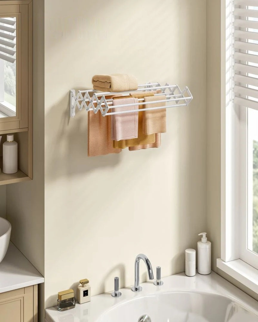 Wall Mounted Airer Expandable Accordion Clothes Airer with 9 Steel Rods
