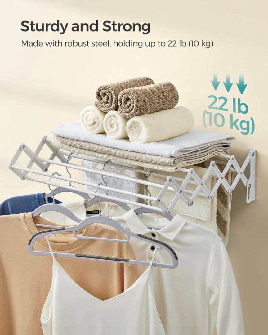 Wall Mounted Airer Expandable Accordion Clothes Airer with 9 Steel Rods
