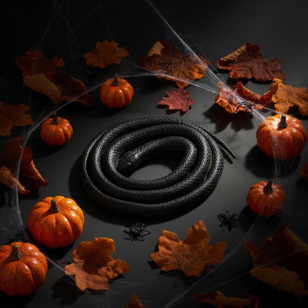Realistic Rubber Snake Halloween Party Decorations with Textured Scales and Poseable Body