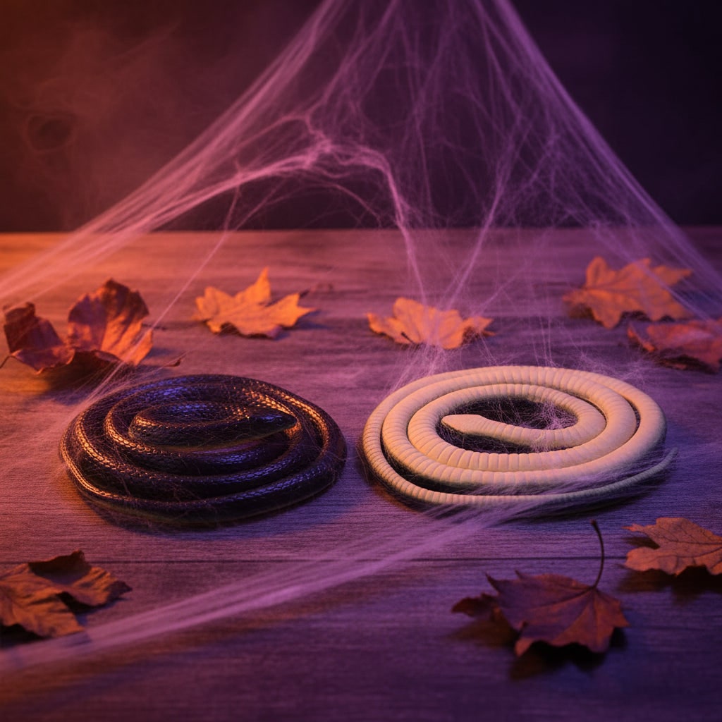 Realistic Rubber Snake Halloween Party Decorations with Textured Scales and Poseable Body