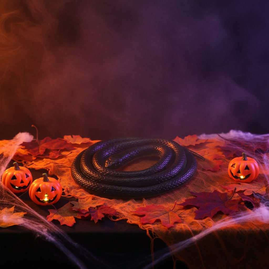Realistic Rubber Snake Halloween Party Decorations with Textured Scales and Poseable Body