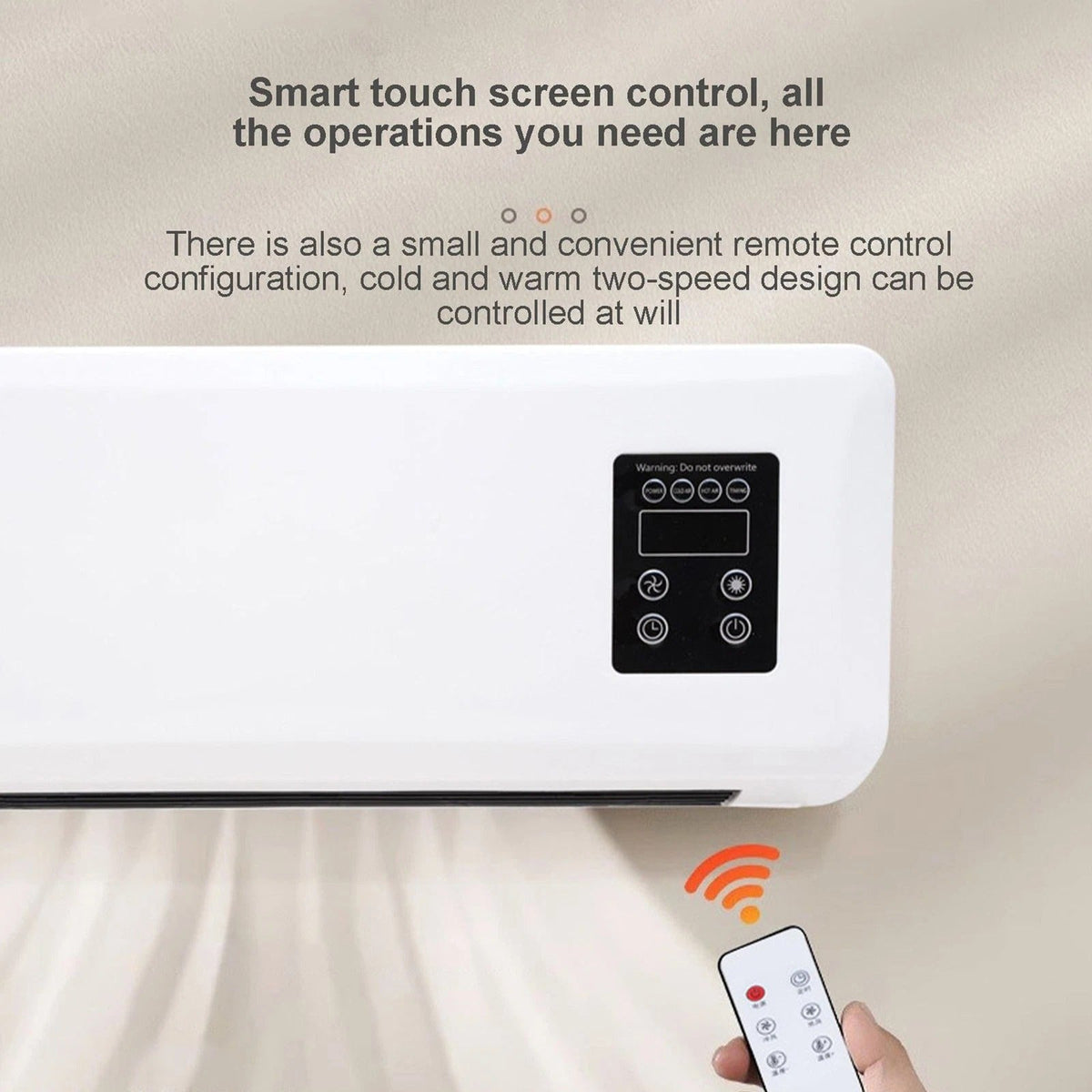 Wall Mounted Clothes Airer and Room Heater 2 in 1 with Remote Control