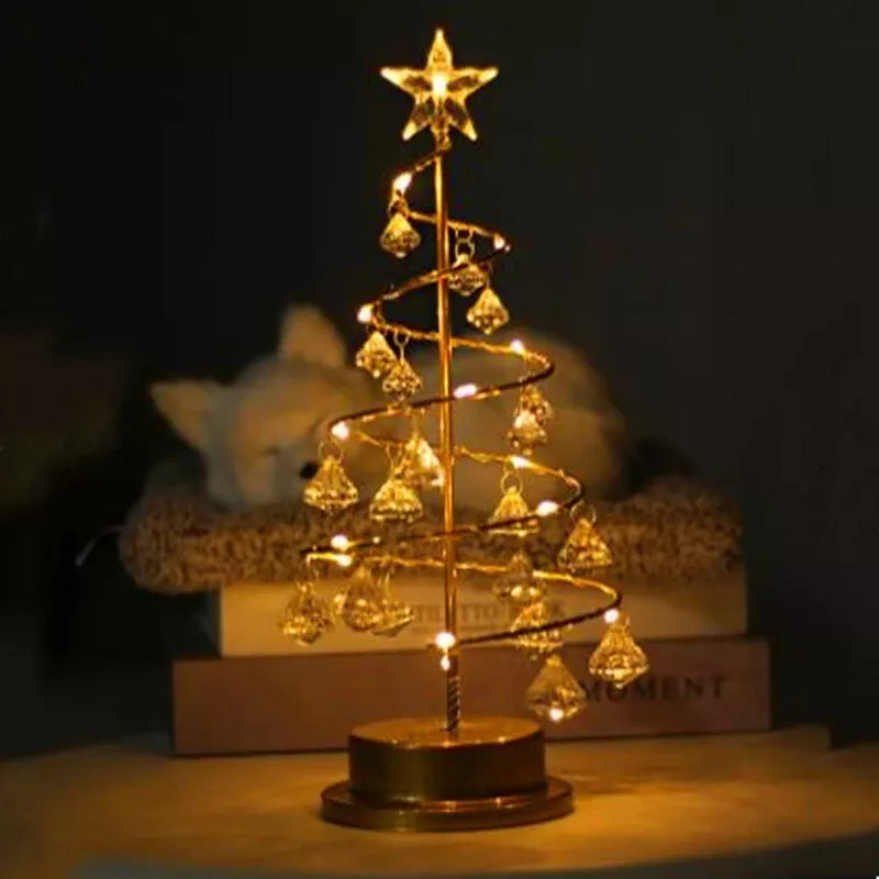 Christmas Lights Crystal Spiral Tree with a Star on Top