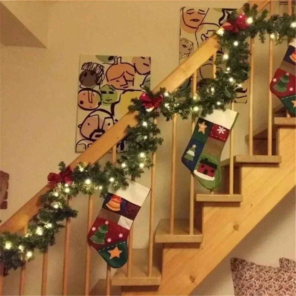 Christmas Lights Garland Rattan 2.7 m with a Warm White Glow