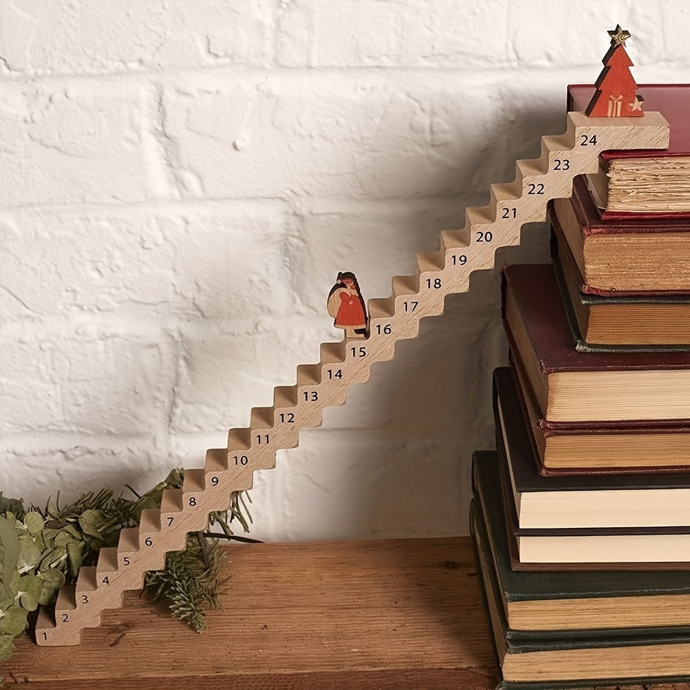 Advent Calendar in Engineered Wood with a Climbing Ladder