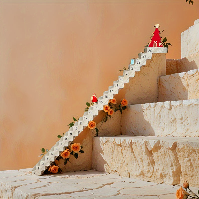 Advent Calendar in Engineered Wood with a Climbing Ladder