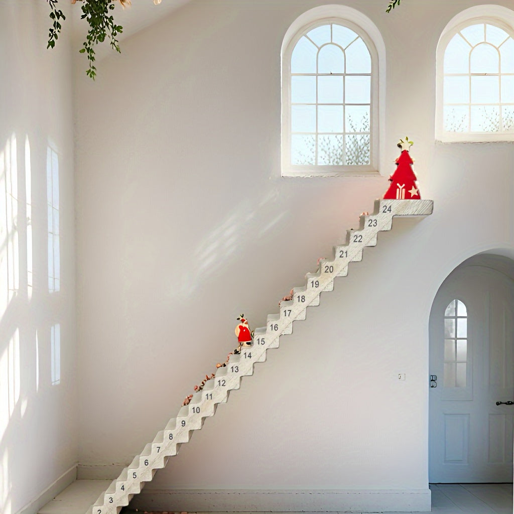 Advent Calendar in Engineered Wood with a Climbing Ladder