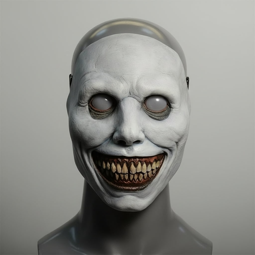 Horror Halloween Costumes Latex Mask with Light Up LED Eyes and Adjustable Strap