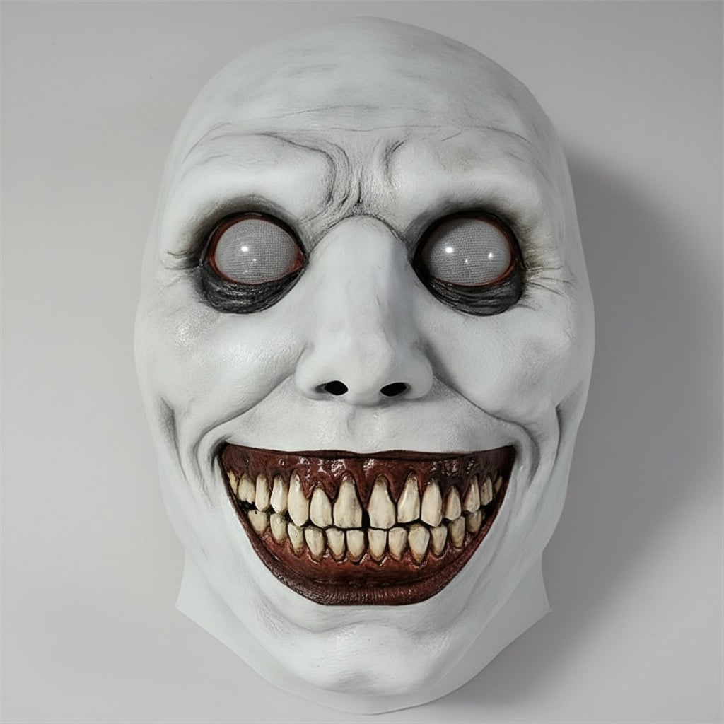 Horror Halloween Costumes Latex Mask with Light Up LED Eyes and Adjustable Strap