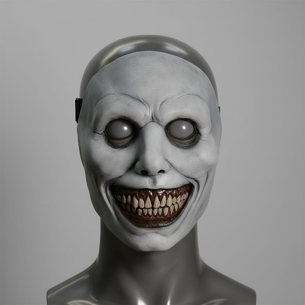 Horror Halloween Costumes Latex Mask with Light Up LED Eyes and Adjustable Strap