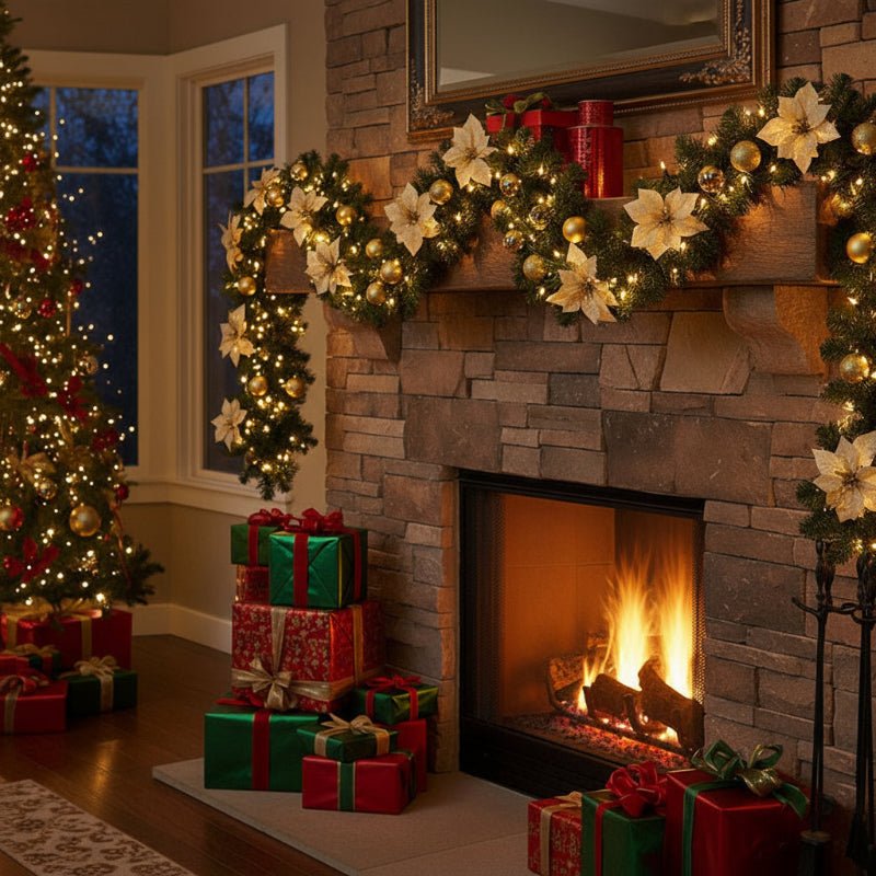 Christmas Lights Garland Rattan 2.7 m with a Warm White Glow