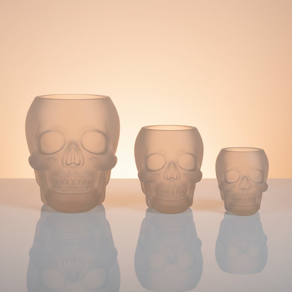 3D Skull Silicone Moulds Set of Three for Halloween Resin Casting and Candle Making