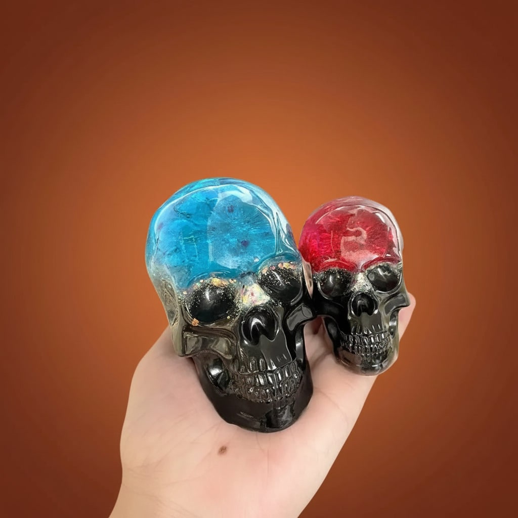 3D Skull Silicone Moulds Set of Three for Halloween Resin Casting and Candle Making