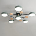 Modern LED Semi Flush Mount Ceiling Light with Halo Ring Design in Iron and Acrylic