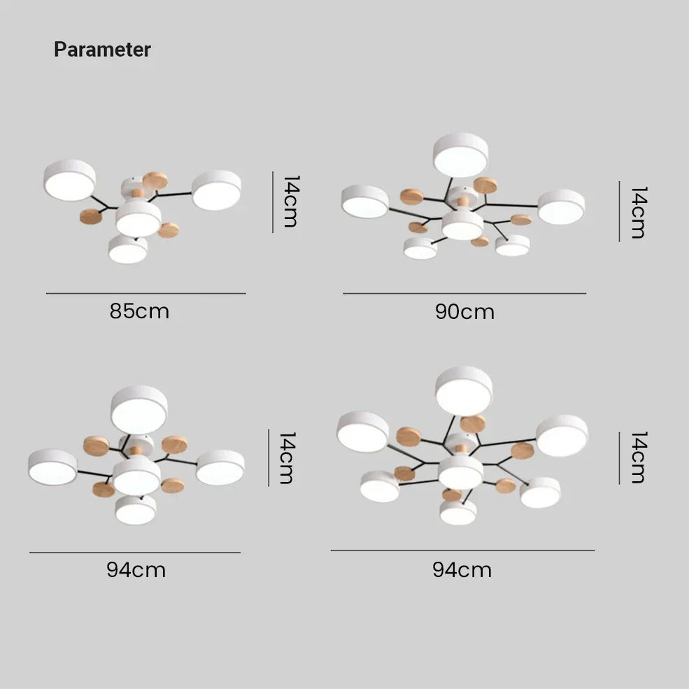 Modern LED Semi Flush Mount Ceiling Light with Halo Ring Design in Iron and Acrylic