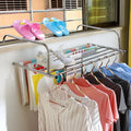 Folding Laundry Clothes Airer Stainless Steel Balcony Airer Extends 68 to 120cm
