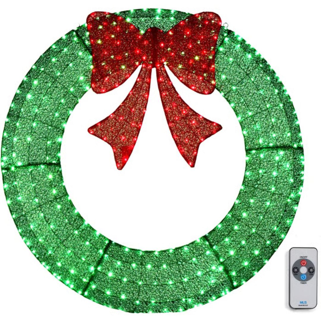 Christmas Wreath Large 40 cm with 400 Warm LEDs and Remote for Outdoors