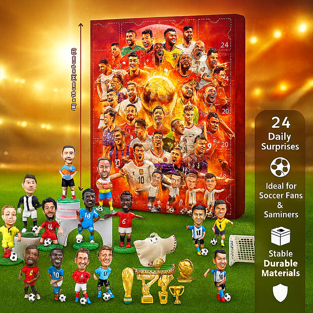 Advent Calendar Football Figures Collector Set at 30 x 18 x 5 cm