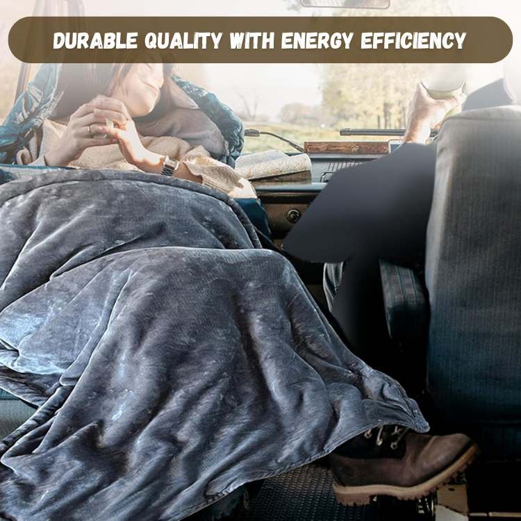 Electric Blanket Heated Travel Throw with Compact Fold and Adjustable Warmth