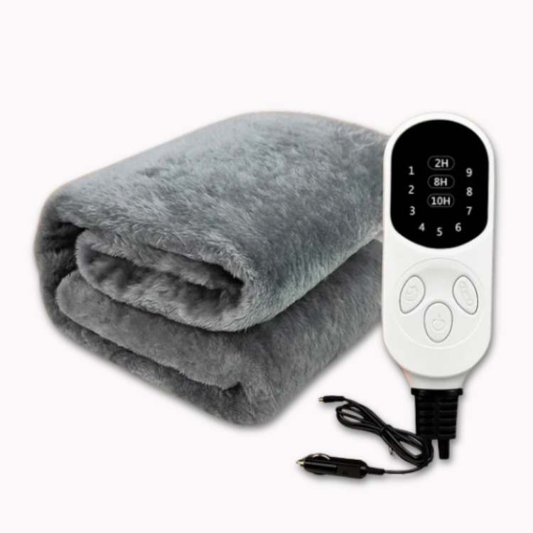 Electric Blanket Heated Travel Throw with Compact Fold and Adjustable Warmth