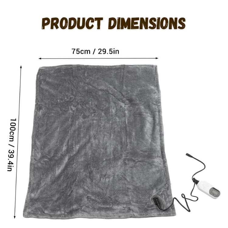 Electric Blanket Heated Travel Throw with Compact Fold and Adjustable Warmth