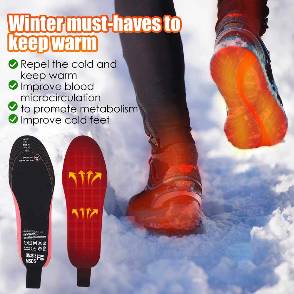 Electric Warming Foot Insoles Unisex Heated Insoles for Cold Weather and Outdoor Work