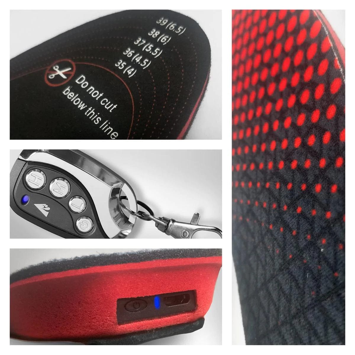 Rechargeable Heated Insoles Wireless Foot Warmers with Adjustable Warmth for Winter