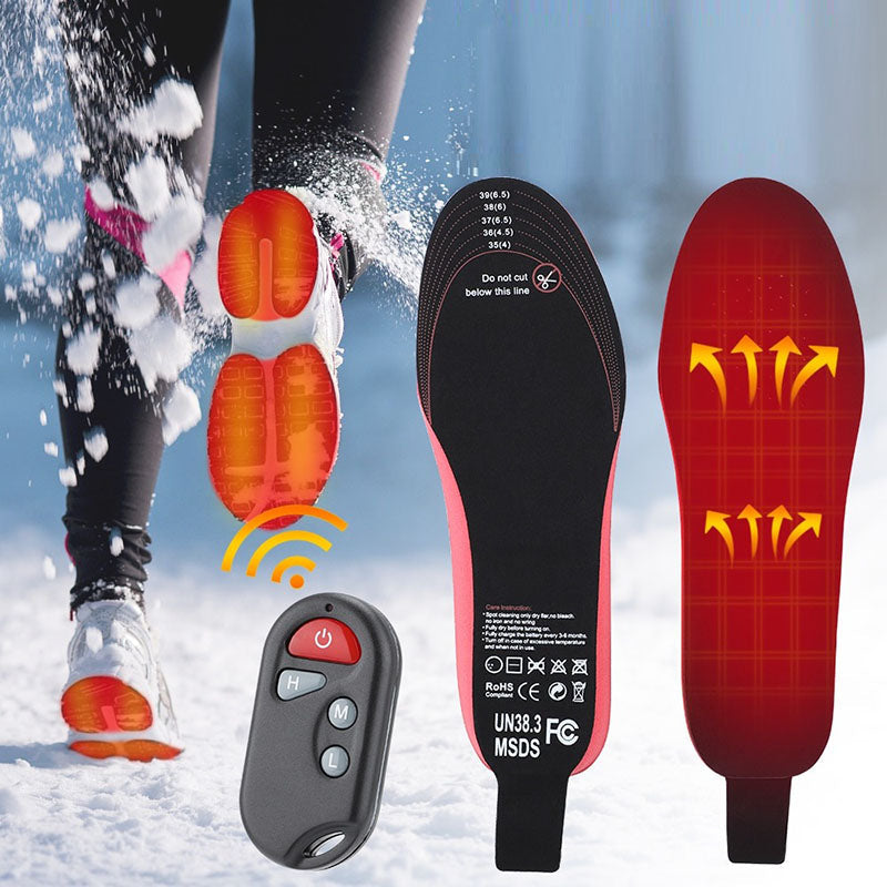 Heated Insoles Wireless Rechargeable Foot Warmers with Remote Control and Trim to Fit