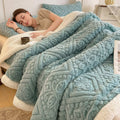Embossed Weighted Blanket Reversible Fleece Bed Cover in Six Pastel Colourways