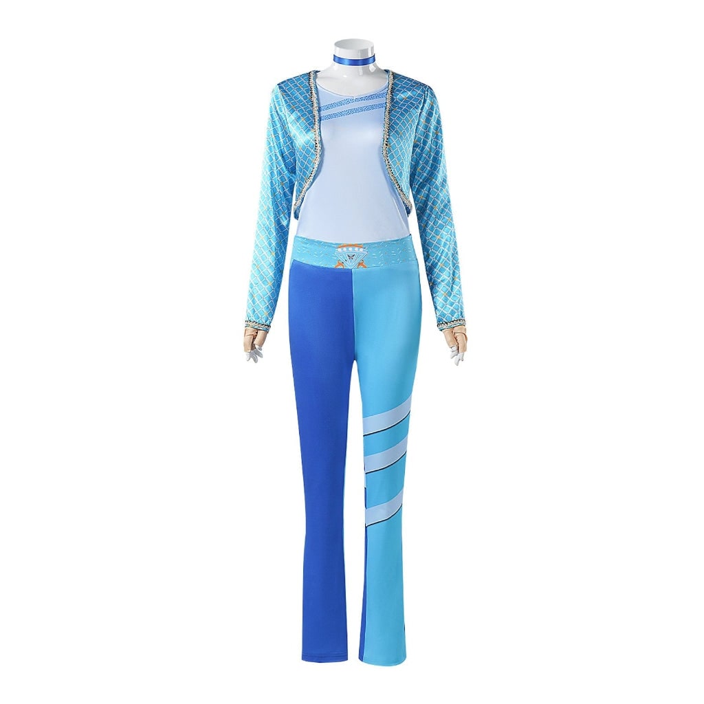 Womens Halloween Costumes Character Cosplay Set with Cropped Jacket Pants and Choker