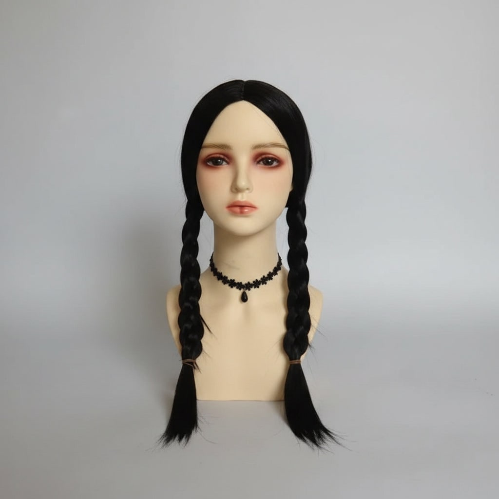 Womens Halloween Costumes Gothic Schoolgirl Party Outfit with White Collar and Long Sleeves