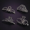 Halloween Hair Claw Clips with Skeleton Hand Bat Wing and Spiderweb Metal Design